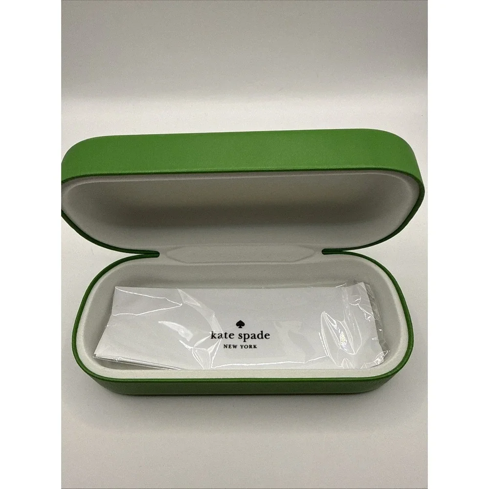 Authentic Kate Spade Eyeglass Case Green/Black with new cleaning cloth BRAND NEW